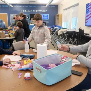 David, Michael and Matthew Simpson at Jewish Family Service for MLK Day of Service