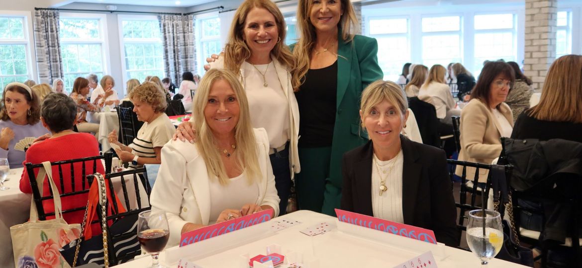 Lisa Glassberg, Michele Kramer Sloane, Helene Hordes, and Cari Lasdon at the JFS Card Party August 21, 2025