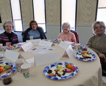 Lynne Beverly Shirley and Frani at the Tu B'Shevat Community Seder Lunch hosted at Shirat Hayam FINAL