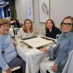 Deena Dine, Margie Kessler, Betsy Peck, and Alexis Soklove at the JFS Card Party in 2025